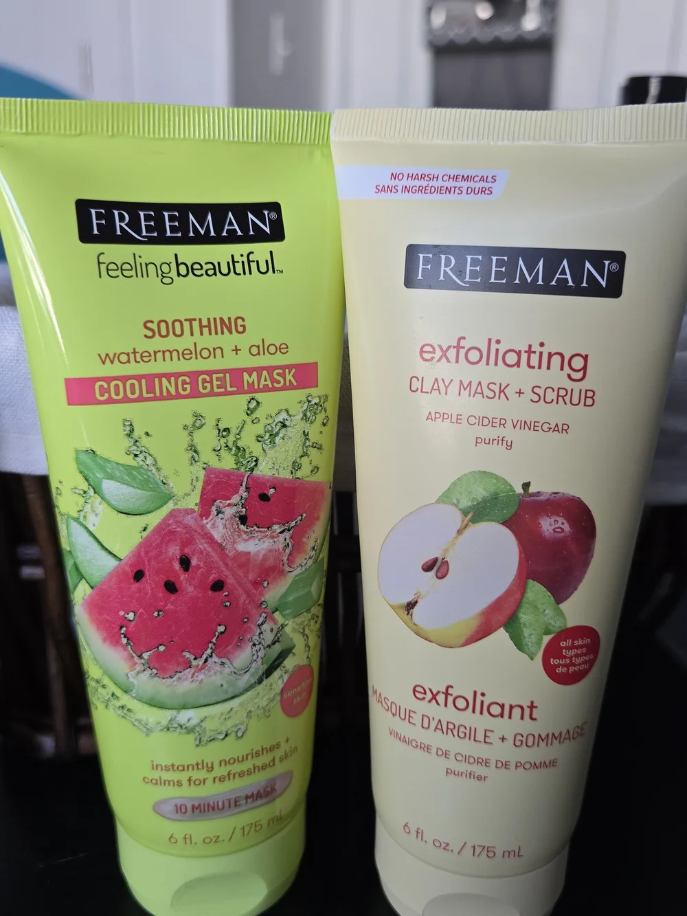 Freeman Face Mask Bundle Watermelon Aloe Gel Mask + Apple Cider Clay Scrub